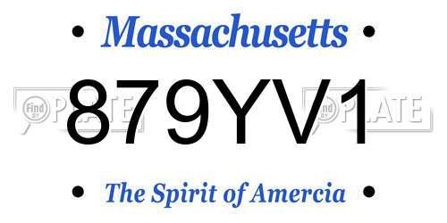 879YV1 Massachusetts License Plate
