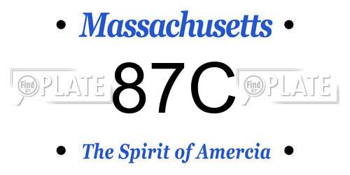 87C Massachusetts License Plate