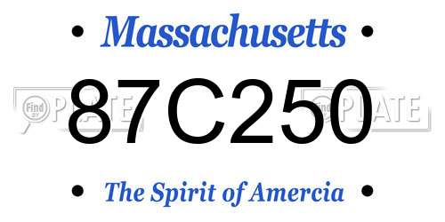 87C250 Massachusetts License Plate