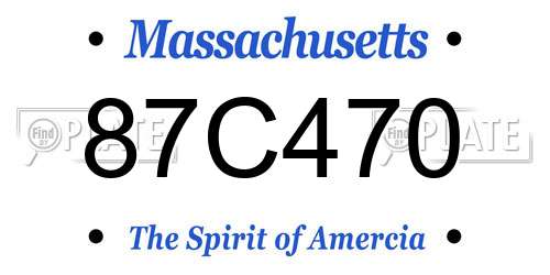 87C470 Massachusetts License Plate