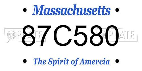 87C580 Massachusetts License Plate