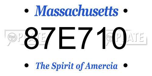 87E710 Massachusetts License Plate