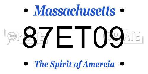 87ET09 Massachusetts License Plate