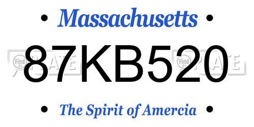 87KB520 Massachusetts License Plate