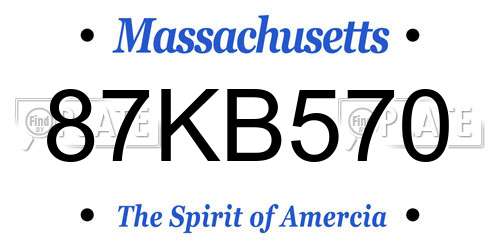 87KB570 Massachusetts License Plate