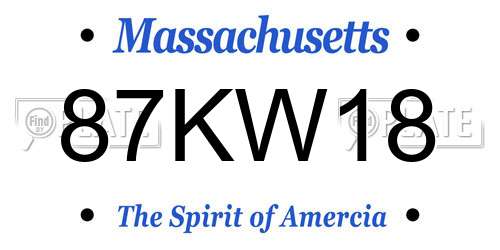 87KW18 Massachusetts License Plate