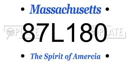 87L180 Massachusetts License Plate