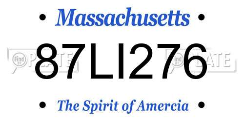 87LI276 Massachusetts License Plate