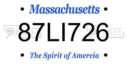 87LI726 Massachusetts License Plate