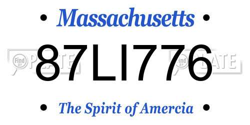 87LI776 Massachusetts License Plate
