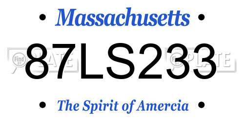 87LS233 Massachusetts License Plate