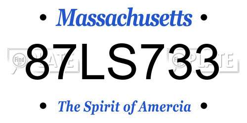 87LS733 Massachusetts License Plate