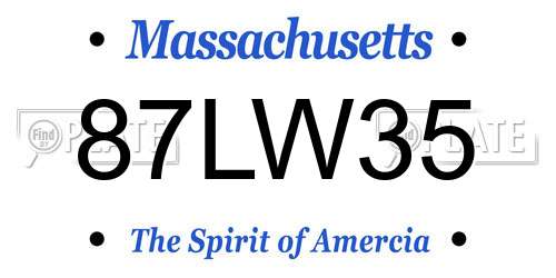 87LW35 Massachusetts License Plate