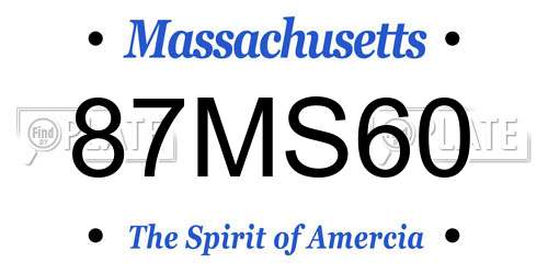 87MS60 Massachusetts License Plate