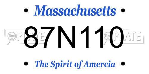 87N110 Massachusetts License Plate