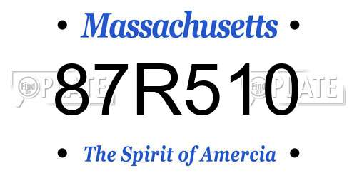 87R510 Massachusetts License Plate