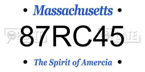 87RC45 Massachusetts License Plate