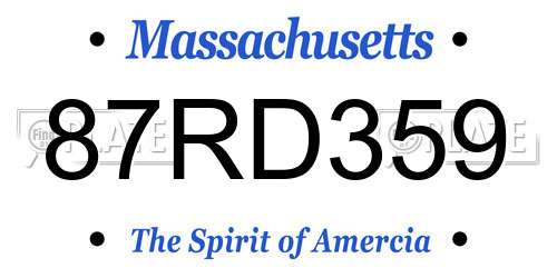 87RD359 Massachusetts License Plate