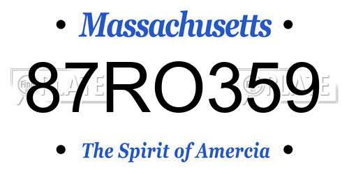 87RO359 Massachusetts License Plate