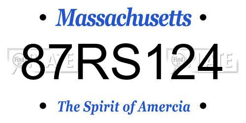 87RS124 Massachusetts License Plate