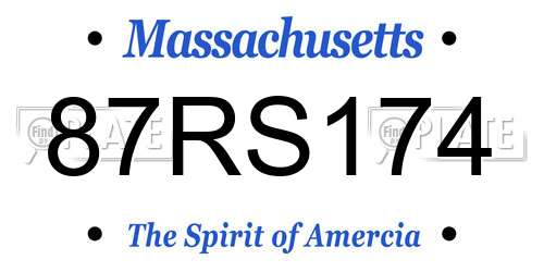 87RS174 Massachusetts License Plate