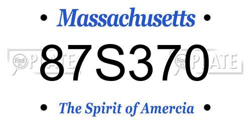 87S370 Massachusetts License Plate