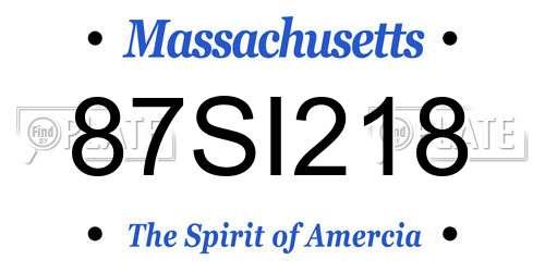 87SI218 Massachusetts License Plate
