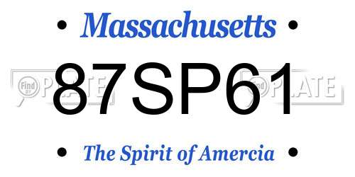 87SP61 Massachusetts License Plate