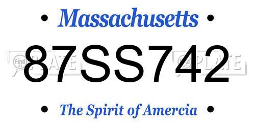 87SS742 Massachusetts License Plate