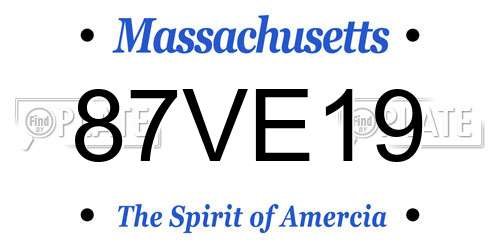87VE19 Massachusetts License Plate