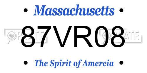 87VR08 Massachusetts License Plate