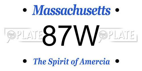 87W Massachusetts License Plate