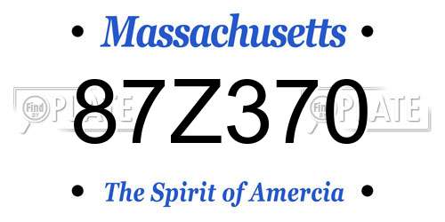 87Z370 Massachusetts License Plate