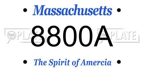 8800A Massachusetts License Plate