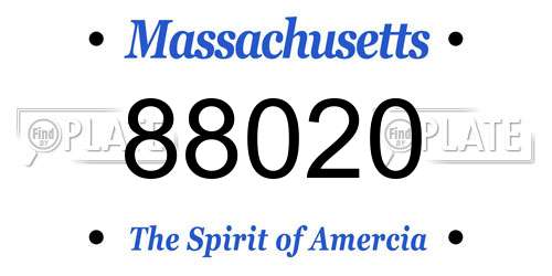 88020 Massachusetts License Plate