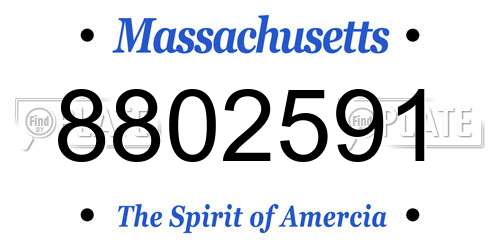 8802591 Massachusetts License Plate
