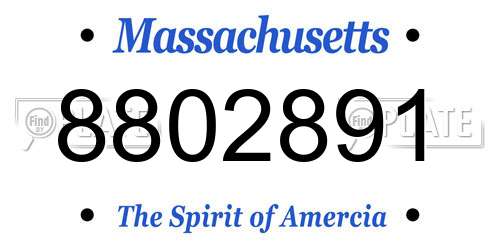 8802891 Massachusetts License Plate