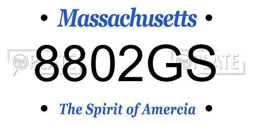 8802GS Massachusetts License Plate