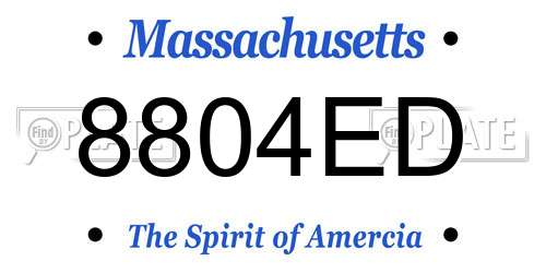 8804ED Massachusetts License Plate