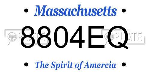 8804EQ Massachusetts License Plate