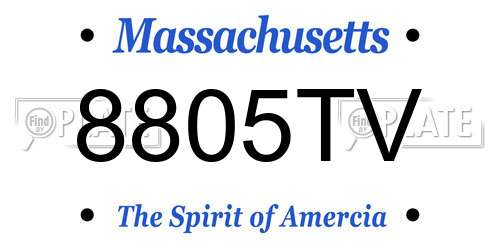 8805TV Massachusetts License Plate