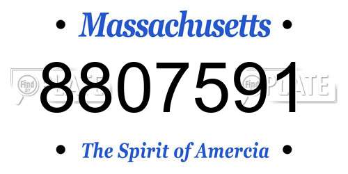 8807591 Massachusetts License Plate