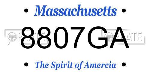 8807GA Massachusetts License Plate