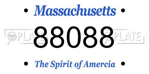 88088 Massachusetts License Plate