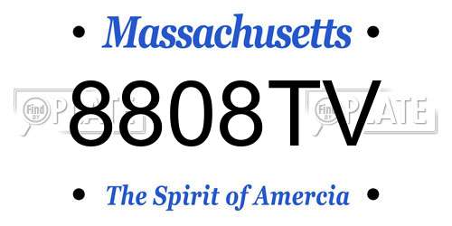 8808TV Massachusetts License Plate