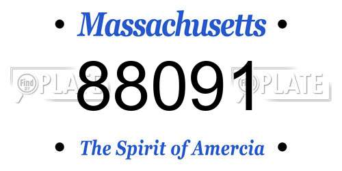88091 Massachusetts License Plate