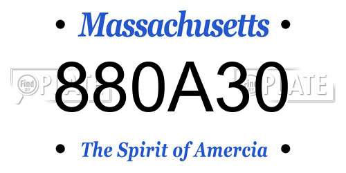 880A30 Massachusetts License Plate