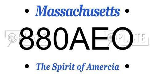880AEO Massachusetts License Plate