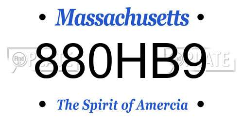 880HB9 Massachusetts License Plate
