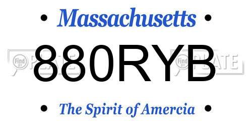 880RYB Massachusetts License Plate